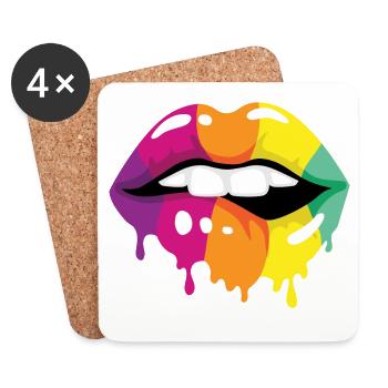 Coloured Lips - Coasters (set of 4) - white - Front