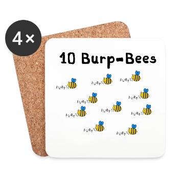 10 burpees - ou était-ce 10 abeilles rot? - Dessous de verre (lot de 4) - blanc - Devant
