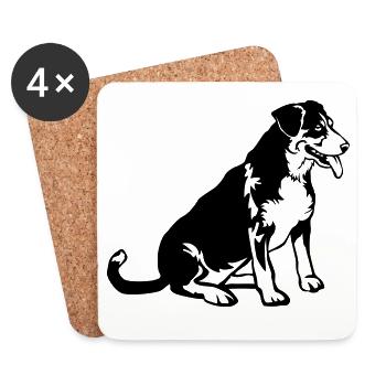 Entlebucher Sennenhund - Dessous de verre (lot de 4) - blanc - Devant
