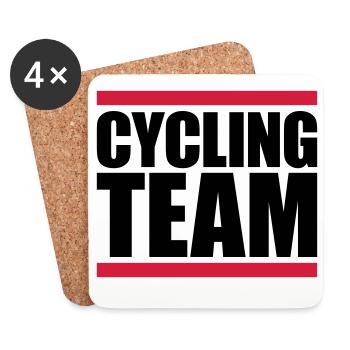 Équipe cycliste sportive - Dessous de verre (lot de 4) - blanc - Devant