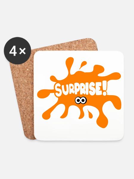 Surprise! - Coasters (set of 4) - white