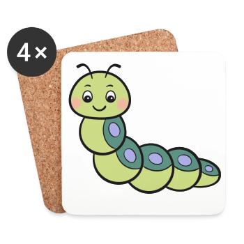 Chenille - Dessous de verre (lot de 4) - blanc - Devant