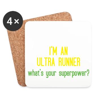 I'm An Ultra Runner - What's Your Superpower - Coasters (set of 4) - white - Front