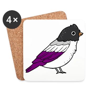 Asexué Bird Ace Pride - Dessous de verre (lot de 4) - blanc - Devant