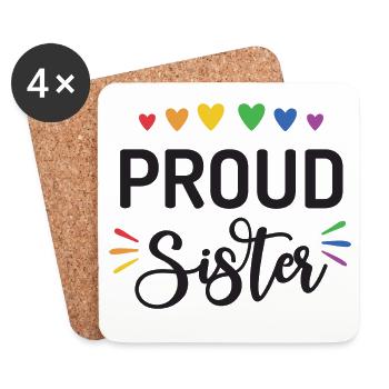 Proud Sister - Coasters (set of 4) - white - Front