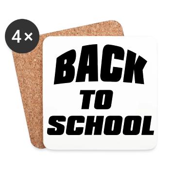 Back To School - Bold Student Teacher Message - Coasters (set of 4) - white - Front