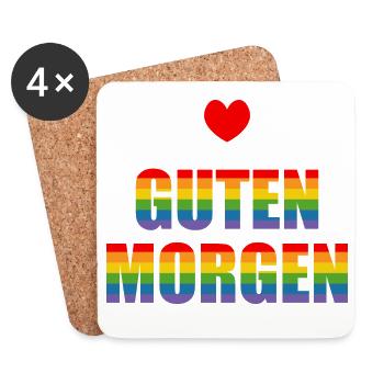 Guten Morgen Regenbogen - Untersetzer (4er-Set) - Weiß - Vorne