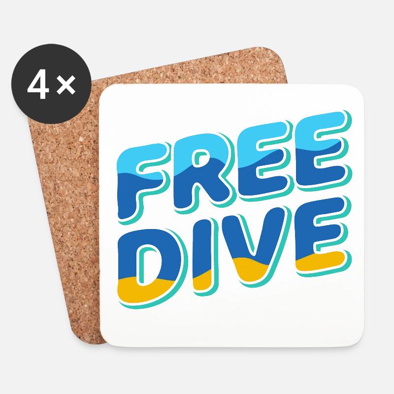 Freedive - One Breath Diving - Freediving World - Untersetzer (4er-Set) - Weiß
