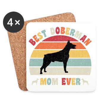 Best Doberman Mom ever dog lovers vintage retro - Untersetzer (4er-Set) - Weiß - Vorne