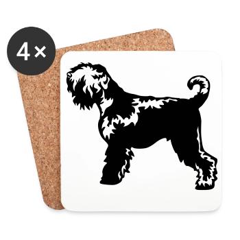 Terrier russe - Dessous de verre (lot de 4) - blanc - Devant