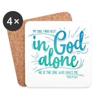 My soul finds rest in God alone - Coasters (set of 4) - white - Front