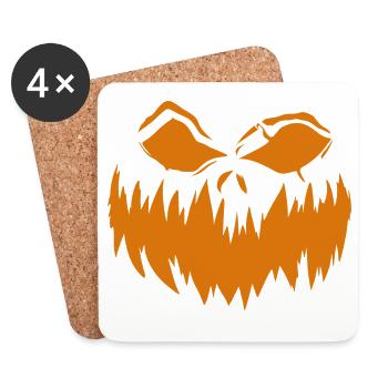 Pumpkin Grimace 3 - Coasters (set of 4) - white - Front