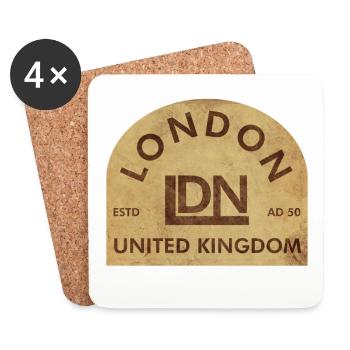 Vintage London Emblem - Untersetzer (4er-Set) - Weiß - Vorne
