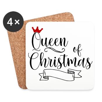 Reine de Noël - Dessous de verre (lot de 4) - blanc - Devant