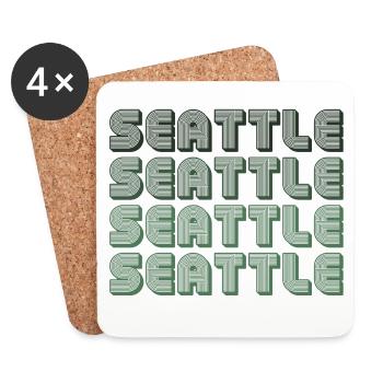 Seattle Blockgrid Pattern - Coasters (set of 4) - white - Front