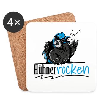 Hühner Rocken - Untersetzer (4er-Set) - Weiß - Vorne