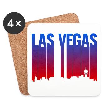 Las Vegas Gradient Skyline Silhouette - Coasters (set of 4) - white - Front