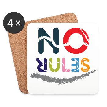 Colored No Rules sign - Coasters (set of 4) - white - Front