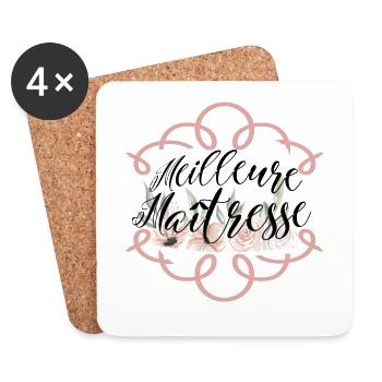 meilleure maitresse - Dessous de verre (lot de 4) - blanc - Devant