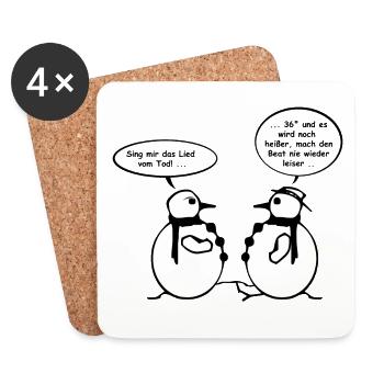 Snowman Joke 02 - Coasters (set of 4) - white - Front