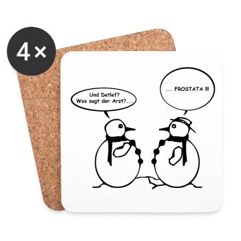 Snowman Joke 03 - Coasters (set of 4) - white - Front