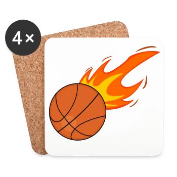 Joueurs de basket-ball - Dessous de verre (lot de 4) - blanc - Devant