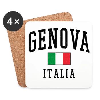 Conception de Gêne avec drapeau et lettres Italiennes - Dessous de verre (lot de 4) - blanc - Devant