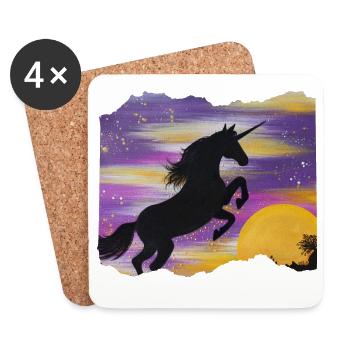 EinhornKraft im Sonnenuntergang - Sonja Ariel - Untersetzer (4er-Set) - Weiß - Vorne