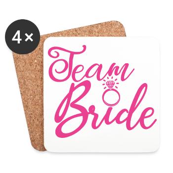 Team Bride Bachelorette Party Bridal Wedding Group - Coasters (set of 4) - white - Front