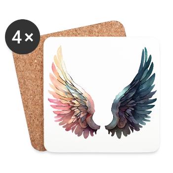 Ailes d'Arc-en-Ciel Artistiques - Dessous de verre (lot de 4) - blanc - Devant
