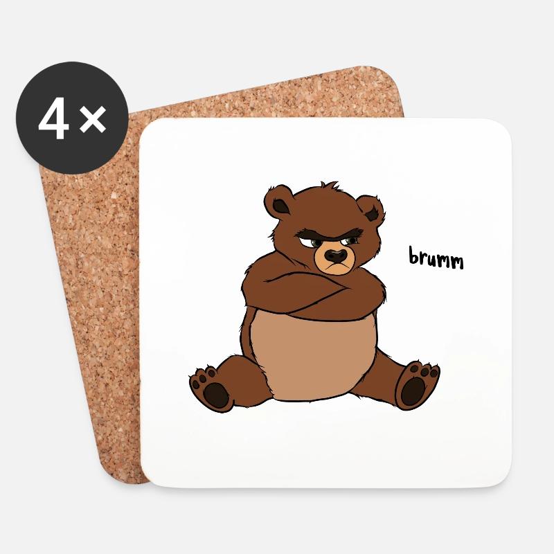 Brummbär - Untersetzer (4er-Set) - Weiß