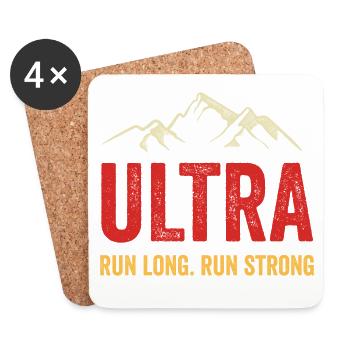 Ultra Running - Run Long. Courez fort. - Dessous de verre (lot de 4) - blanc - Devant