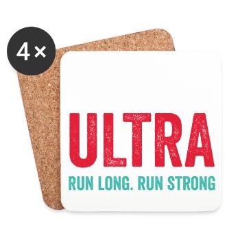 Ultra Running - Run Long. Courez fort. - Dessous de verre (lot de 4) - blanc - Devant