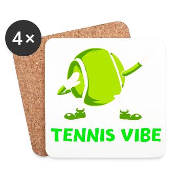 tennis, balle de tennis, fan de tennis - Dessous de verre (lot de 4) - blanc - Devant