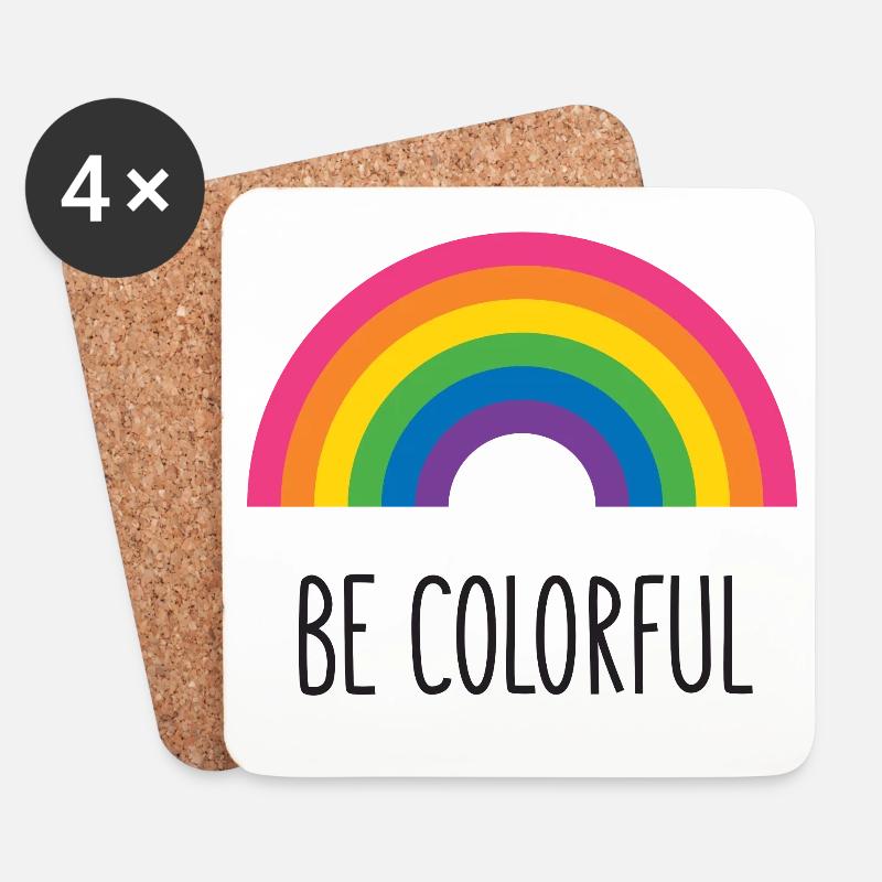 Pride Month LGBTQ - Sei bunt - Untersetzer (4er-Set) - Weiß