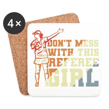 Don't Mess With This Referee Girl - Untersetzer (4er-Set) - Weiß - Vorne
