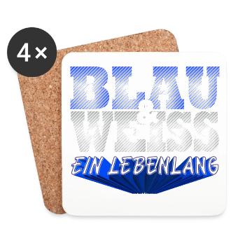 Blau Weiss ein Leben Lang - Untersetzer (4er-Set) - Weiß - Vorne