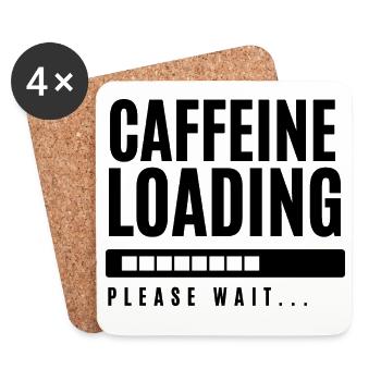 Koffein laden Bitte warten - Untersetzer (4er-Set) - Weiß - Vorne