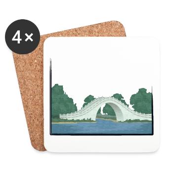 Pont chinois - Dessous de verre (lot de 4) - blanc - Devant