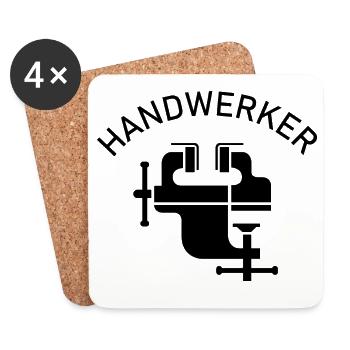 Handwerker Symbol Schraubstock Symbol icon Team - Untersetzer (4er-Set) - Weiß - Vorne