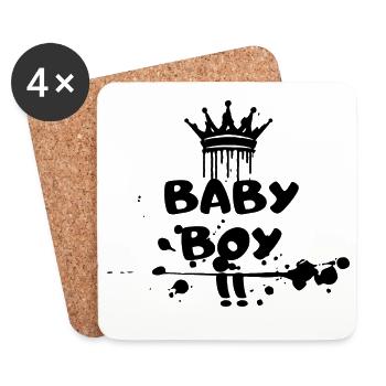 baby boy - Dessous de verre (lot de 4) - blanc - Devant