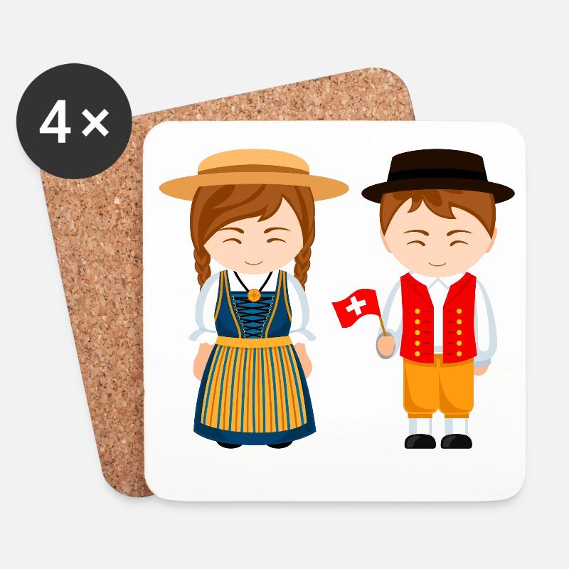 Schweiz, ich bin Schweizer, kleiner Schweizer - Untersetzer (4er-Set) - Weiß