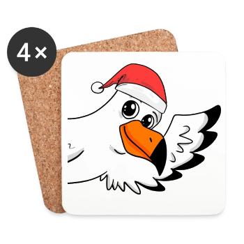 Seagull Christmas - Coasters (set of 4) - white - Front