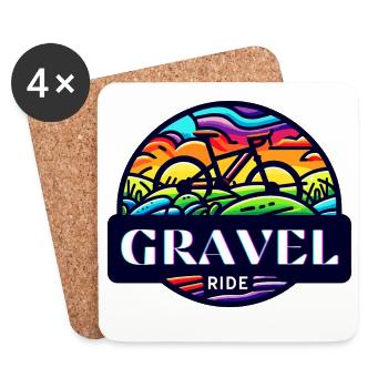 Gravel Ride Sunset Cyclist - Coasters (set of 4) - white - Front