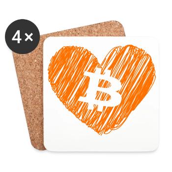 Bitcoin Crypto Cryptocurrency Splash - Untersetzer (4er-Set) - Weiß - Vorne