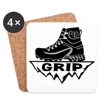 Hiking Shoe [Black] - Coasters (set of 4) - white - Front