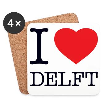 I LOVE DELFT - Coasters (set of 4) - white - Front