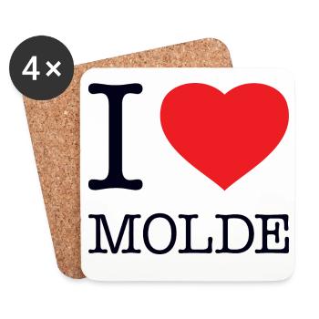 I LOVE MOLDE - Untersetzer (4er-Set) - Weiß - Vorne