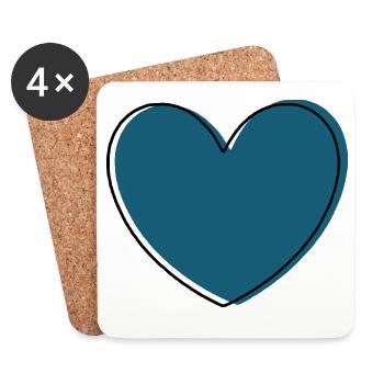 blue heart gift - Coasters (set of 4) - white - Front