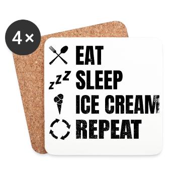 Ice Cream Lovers - Coasters (set of 4) - white - Front